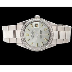 diamanten rand roestvrij staal Oester witte stok wijzerplaat Rolex Datumjust horloge SNELLE INSTELLING