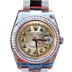 diamanten rand wijzerplaat dames heren Rolex-horloge roestvrij stalen snaar diamanten wijzerplaat snel ingesteld