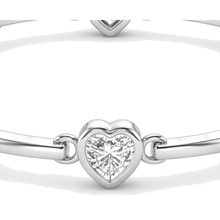 Afbeelding in Gallery-weergave laden, Diamanten hartarmband 4 karaat labgekweekt staafstation 14k Witgoud 7 inch
