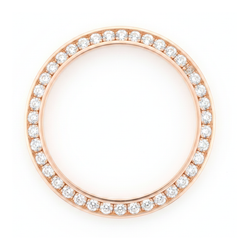Diamanten Horlogelunette 1,5 Karaat 28 mm Geschikt voor Rolex Datejust Natuurlijk 14K Roségoud Rond Pavé