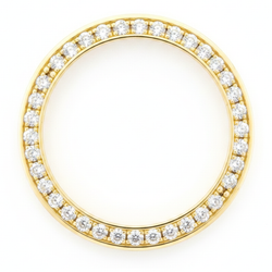 Diamanten horlogelunette 1 karaat 28 mm geschikt voor Rolex Datejust echt natuurlijk 14K geelgoud rond pavé