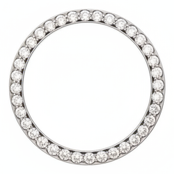 Diamanten Horlogelunette 1 Karaat 28 mm Geschikt voor Rolex Datejust Echt Roestvrij Staal Rond Pavé