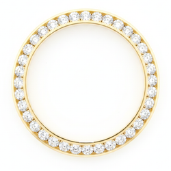 Diamanten Horlogelunette 2,5 Caraat 28 mm Passend voor Rolex Datejust Echt Natuurlijk 14K Geelgoud Rond