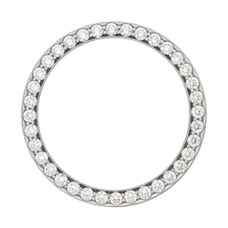 Diamanten Horlogelunette 2 Karaat 28 mm Geschikt voor Rolex Datejust Natuurlijk 14K Witgoud Rond Pavé