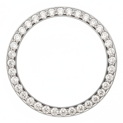 Diamanten Horlogelunette 2 Karaat 28 mm Geschikt voor Rolex Datejust Natuurlijk Echt Roestvrij Staal Rond Pavé