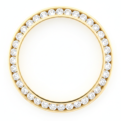 Diamanten horlogelunette 2 karaat 28 mm geschikt voor Rolex Datejust echt authentiek 14K geelgoud ronde railzetting