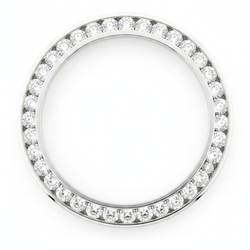 Diamanten horlogelunette 2 karaat 28 mm geschikt voor Rolex Datejust echt authentiek roestvrij staal ronde kanaalzetting