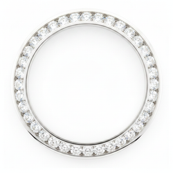Diamanten Horlogelunette 3 Karaat 28 mm Geschikt voor Rolex Datejust Echt Natuurlijk Roestvrij Staal Ronde Railzetting