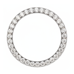 Diamanten Horlogelunette 3 Karaat 28 mm Geschikt voor Rolex Datejust Echt Natuurlijk Roestvrij Staal Rond Pavé
