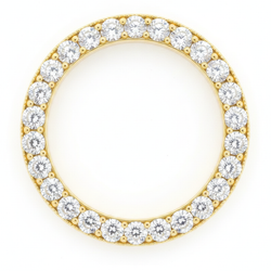 Diamanten Horlogelunette 3 Karaat 28 mm Geschikt voor Rolex Datejust Echt Natuurlijk 14K Geelgoud Rond Pavé