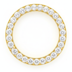 Diamanten horlogelunette 5 karaat 28 mm geschikt voor Rolex Datejust echt natuurlijk 14k geelgoud ronde pavé