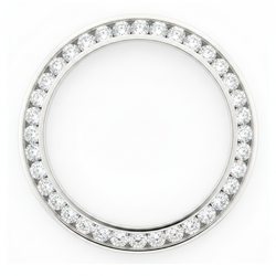 Diamanten Horlogelunette 5 Karaat 28 mm Passend voor Rolex Datejust Natuurlijk Echt Roestvrij Staal Ronde Kanaalzetting