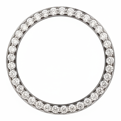 Diamanten Horlogelunette 5 Karaat 28 mm Geschikt voor Rolex Datejust Echt Roestvrij Staal Rond Pavé