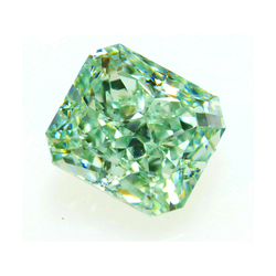 Natuurlijke uit de aarde gewonnen groene diamant 2 karaat radiant geslepen los verbeterd