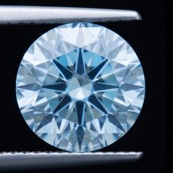 Echte Diamant 2 Karaat Rond Blauw Verbeterd Los