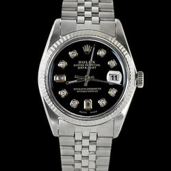 eeuwigdurende Datumjust Gecanneleerde lunette Wijzerplaat Rolex Herenhorloge Jubileum roestvrij staal