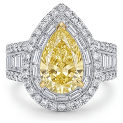 Uit de aarde gewonnen VVS Zuiverheid Fancy Gele Diamant Halo