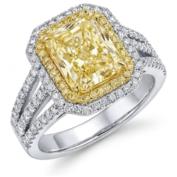 Elegant Halo Verlovingsring – Fancy Gele Diamant 5 karaat door