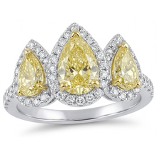 Afbeelding in Gallery-weergave laden, Fancy Gele Diamant Ring 1,5 karaat Tweekleurig 14K Goud – hoofdaanzicht
