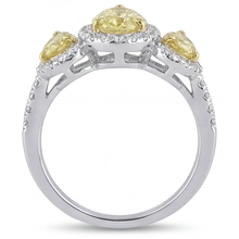 Afbeelding in Gallery-weergave laden, Fancy Gele Diamant Ring 1,5-karaat Tweekleurig 14K Goud – bovenaanzicht
