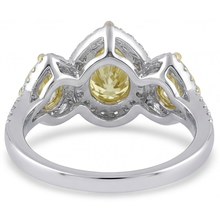 Afbeelding in Gallery-weergave laden, Fancy Gele Diamant Ring 1,5-karaat Tweekleurig 14K Goud – achteraanzicht
