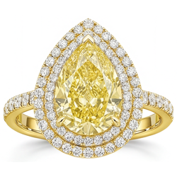 Fancy Gele Diamant Druppelvormig Sieraad Ring 2 karaat – 14K