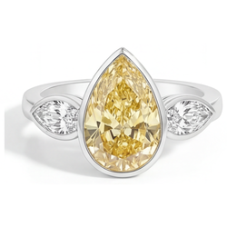 Puur VVS Zuiverheid Fancy Gele Diamant Sieraad Ring 2,75 karaat