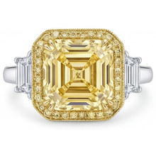 Afbeelding in Gallery-weergave laden, Sieraad Ring Bicolor 14K Goud met Fancy Gele Diamant – hoofdaanzicht
