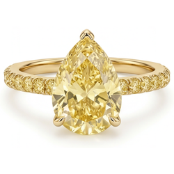 Druppelvormig Fancy Gele Diamant Sieraad Ring in 14K Geelgoud