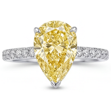 Afbeelding in Gallery-weergave laden, Fancy Gele Diamant Statement Ring – profielaanzicht
