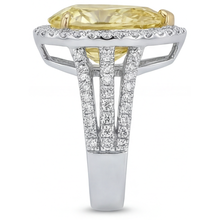 Afbeelding in Gallery-weergave laden, Statement Ring 14 Karaat Tweekleurig Goud met Fancy Gele Diamant – detailaanzicht
