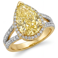 Afbeelding in Gallery-weergave laden, Statement Ring Tweekleurig 14K Goud met Fancy Gele Diamant – hoofdaanzicht
