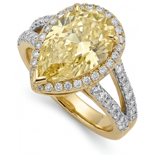 Afbeelding in Gallery-weergave laden, Fancy Gele Diamant Statement Ring – profielaanzicht
