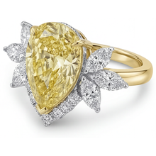 Afbeelding in Gallery-weergave laden, Fancy Gele Diamant Statement Ring – zijaanzicht

