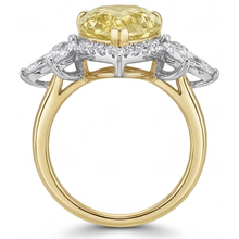 Afbeelding in Gallery-weergave laden, Verblindend Fancy Gele Diamant Statement Ring 4 karaat – bovenaanzicht
