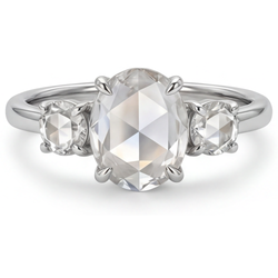 Stralend 3-Steens Ring met Rozet Slijpvorm Fijne Diamant – 2,75