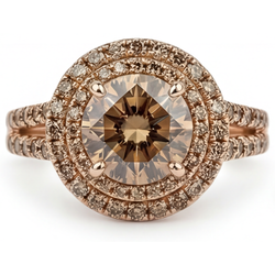 Champagne Woestijn Diamant Bruidsring – Fijne Diamant 4 karaat