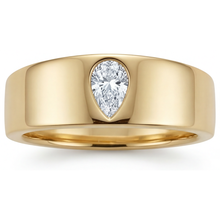 Afbeelding in Gallery-weergave laden, Enkele Steen Ring 14K Geelgoud met Fijne Diamant – zijaanzicht
