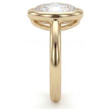 Afbeelding in Gallery-weergave laden, Fijne Diamant Enkele Steen Ring 5,0-karaat 14K Geelgoud – hoekaanzicht
