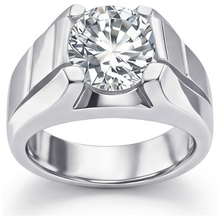 Afbeelding in Gallery-weergave laden, Fijne Diamant Heren Ring 2 karaat 14 Karaat Witgoud – hoofdaanzicht
