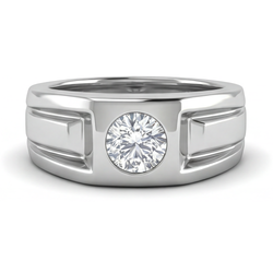 Heren Ring 14K Witgoud met Fijne Diamant – 2 karaat