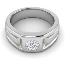 Afbeelding in Gallery-weergave laden, Fijne Diamant Heren Ring 2-karaat 14K Witgoud – zijaanzicht
