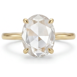 14K Geelgoud Fijne Diamant Ring – 4,25-karaat Ovaal
