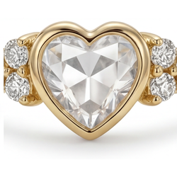 Antiek Rozet Fijne Diamant Solitaire Ring met Accenten 1,75