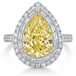 Gele Kanarie Diamant Halo Ring – VVS Zuiverheid 3 karaat 14
