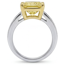 Afbeelding in Gallery-weergave laden, Stijlvol Gele Kanarie Diamant Halo Zetting Ring 3,75 karaat – bovenaanzicht
