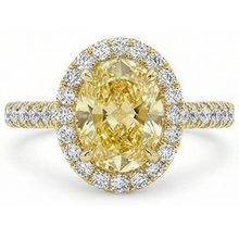 Afbeelding in Gallery-weergave laden, Gele Kanarie Diamant Ring – hoofdaanzicht
