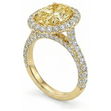 Afbeelding in Gallery-weergave laden, Gele Kanarie Diamant Ring – hoekaanzicht
