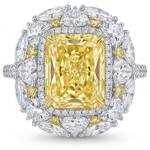 Afbeelding in Gallery-weergave laden, Gele Kanarie Diamant Ring – hoofdaanzicht
