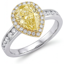 Afbeelding in Gallery-weergave laden, Stijlvol Gele Kanarie Diamant Sieraad Ring 1 karaat – hoofdaanzicht
